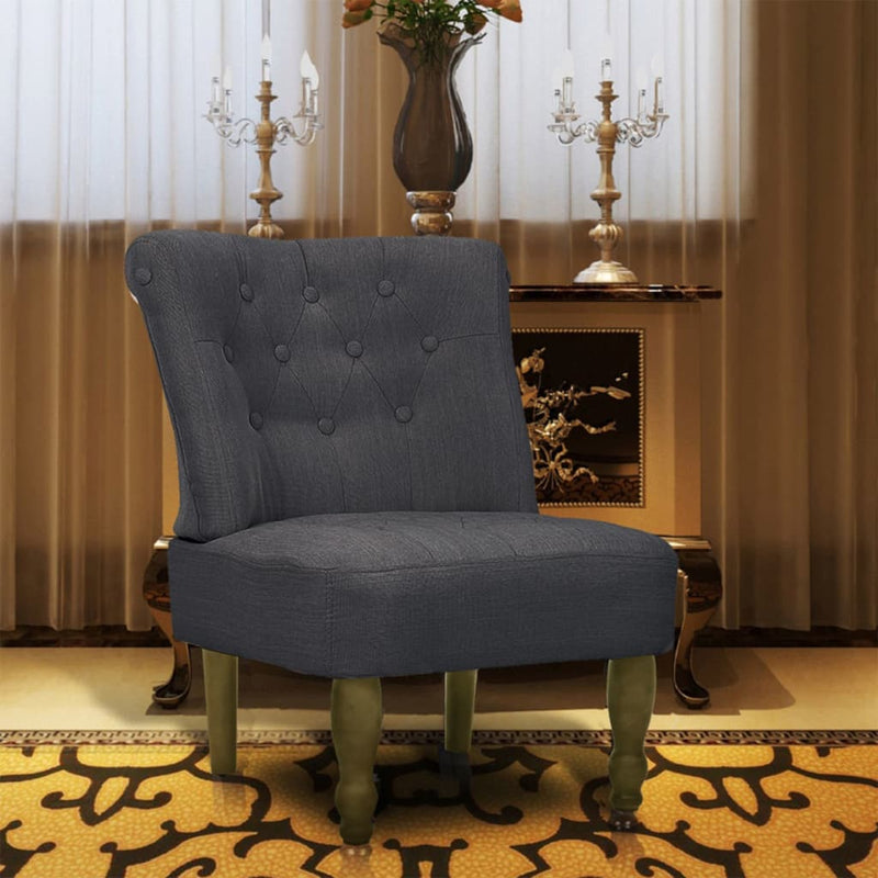 vidaXL French Chair Grey Fabric