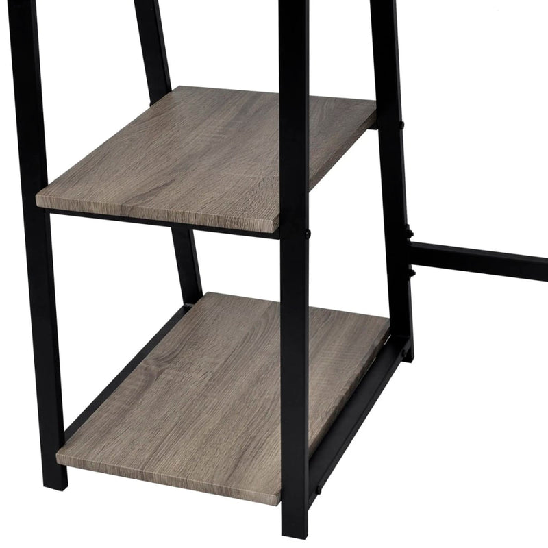 vidaXL Desk with 2 Shelves Grey and Oak