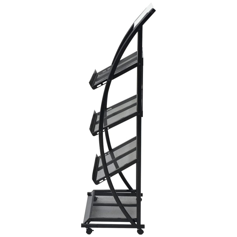 vidaXL Magazine Rack 47x40x134 cm Black and White A4