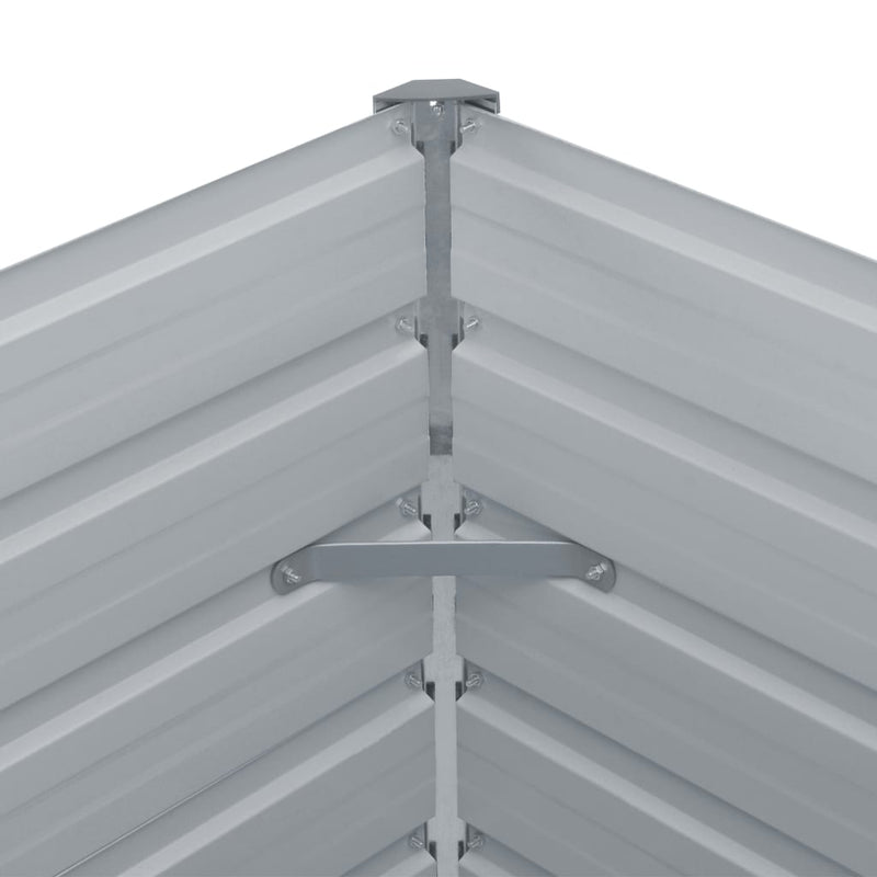 vidaXL Raised Garden Bed 100x100x77 cm Galvanised Steel Grey