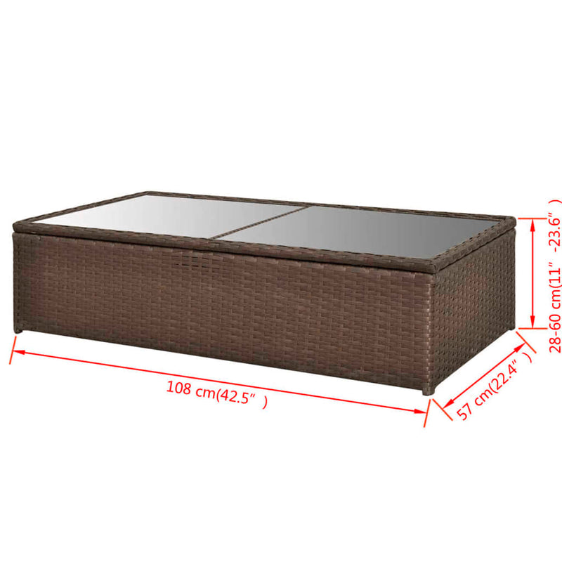 vidaXL 4 Piece Garden Lounge Set with Cushions Poly Rattan Brown