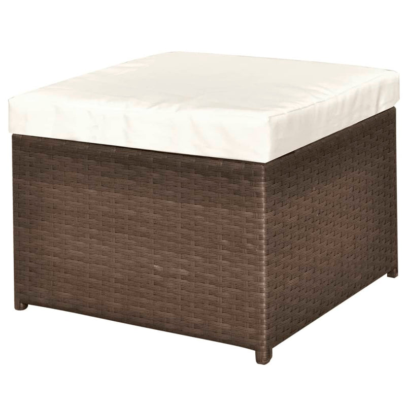 vidaXL 4 Piece Garden Lounge Set with Cushions Poly Rattan Brown