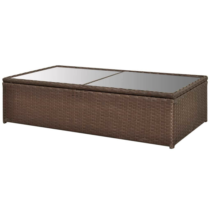 vidaXL 4 Piece Garden Lounge Set with Cushions Poly Rattan Brown