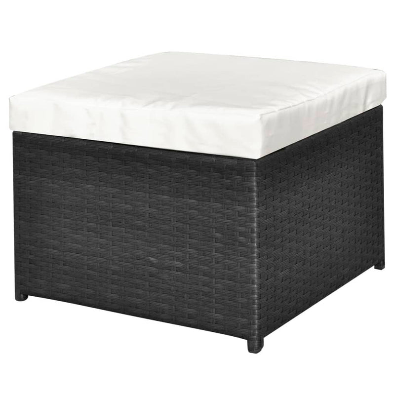 vidaXL 4 Piece Garden Lounge Set with Cushions Poly Rattan Black