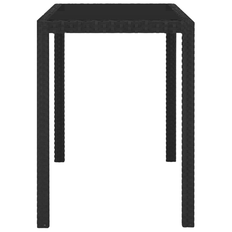 vidaXL 5 Piece Outdoor Dining Set with Cushions Poly Rattan Black