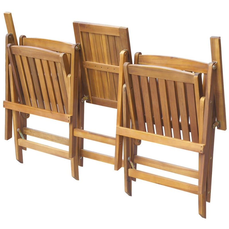 vidaXL Folding Garden Bench with Tea Table 140 cm Solid Acacia Wood