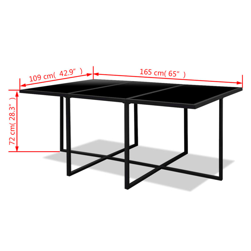 vidaXL 11 Piece Outdoor Dining Set with Cushions Poly Rattan Black