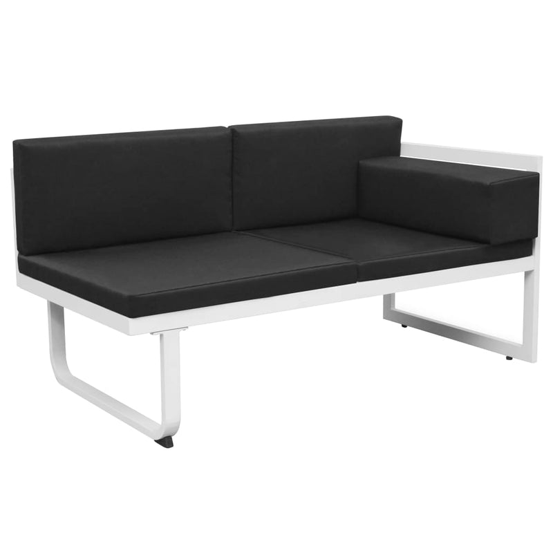 vidaXL 5 Piece Garden Lounge Set Textilene Aluminium Black