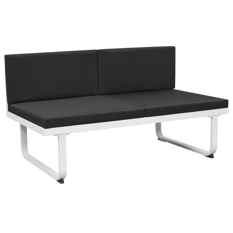 vidaXL 5 Piece Garden Lounge Set Textilene Aluminium Black
