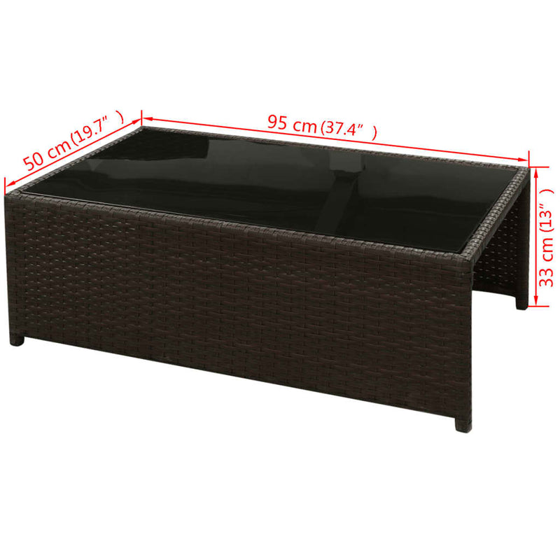 vidaXL 8 Piece Garden Lounge Set with Cushions Poly Rattan Brown