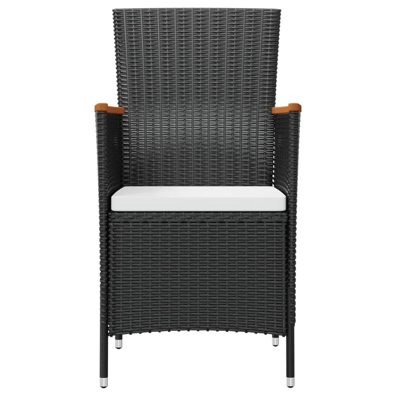 vidaXL 7 Piece Outdoor Dining Set with Cushions Poly Rattan