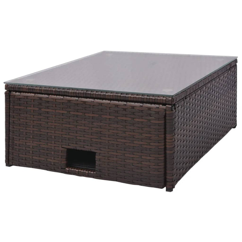 vidaXL 4 Piece Garden Lounge Set with Cushions Poly Rattan Brown