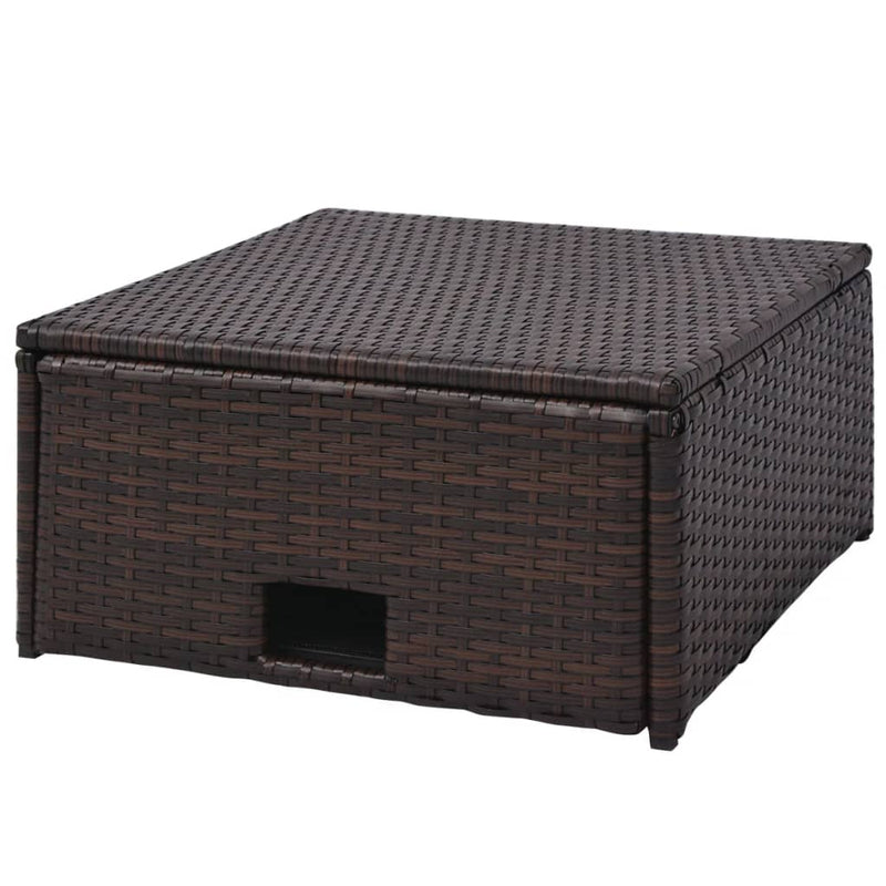 vidaXL 4 Piece Garden Lounge Set with Cushions Poly Rattan Brown
