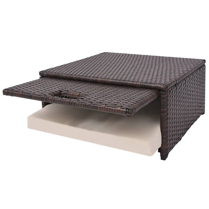 vidaXL 4 Piece Garden Lounge Set with Cushions Poly Rattan Brown