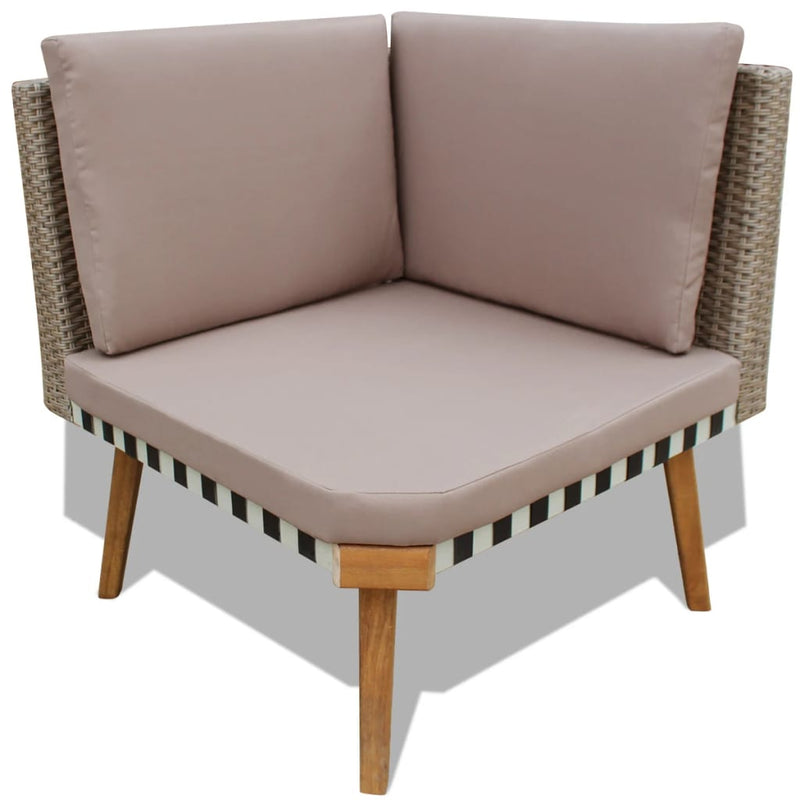 vidaXL 4 Piece Garden Lounge Set with Cushions Poly Rattan Grey