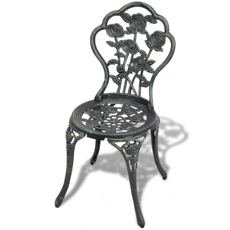 vidaXL Bistro Chairs 2 pcs Cast Aluminium Green