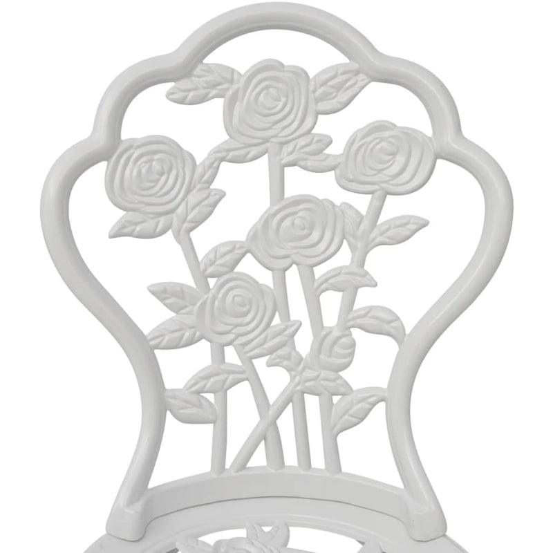 vidaXL Bistro Chairs 2 pcs Cast Aluminium White