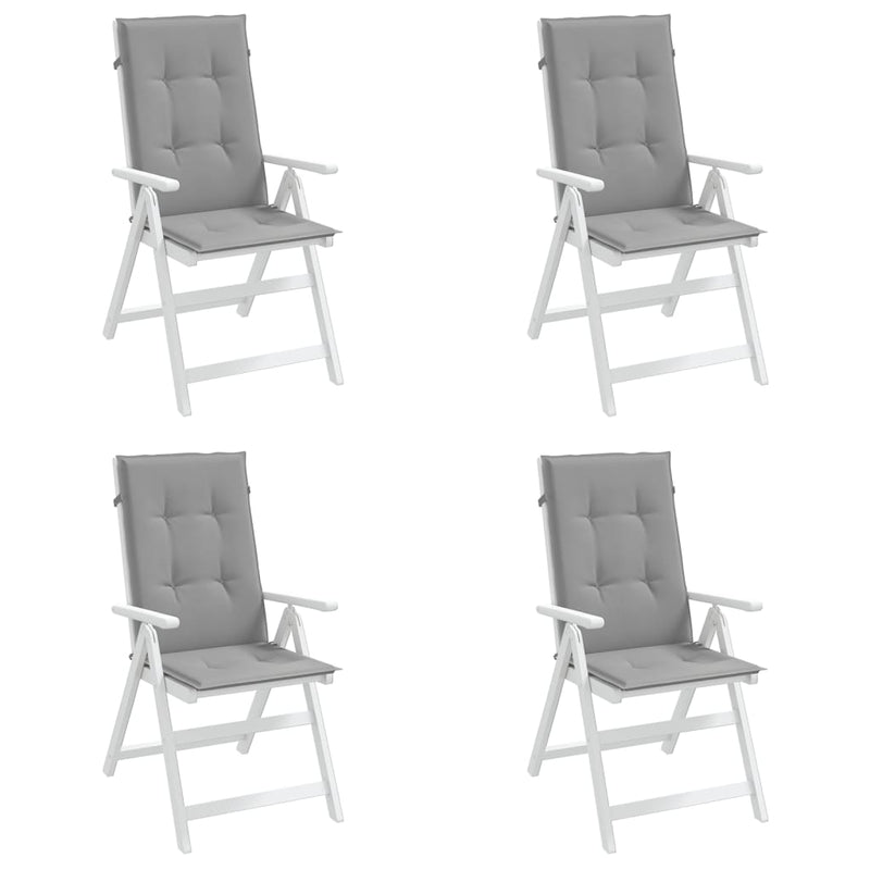 vidaXL Garden Highback Chair Cushions 4 pcs Grey 120x50x3 cm Fabric