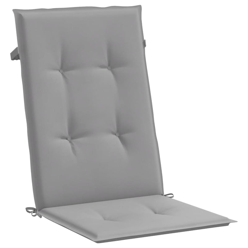 vidaXL Garden Highback Chair Cushions 4 pcs Grey 120x50x3 cm Fabric
