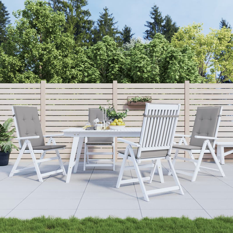 vidaXL Garden Highback Chair Cushions 4 pcs Grey 120x50x3 cm Fabric