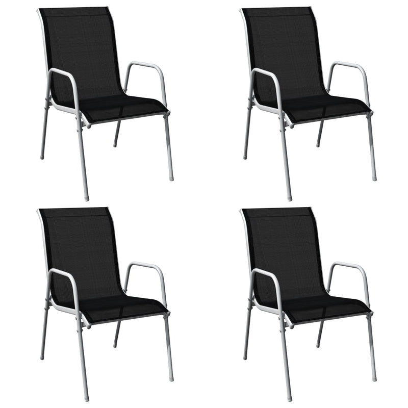 vidaXL 5 Piece Outdoor Dining Set Steel Black
