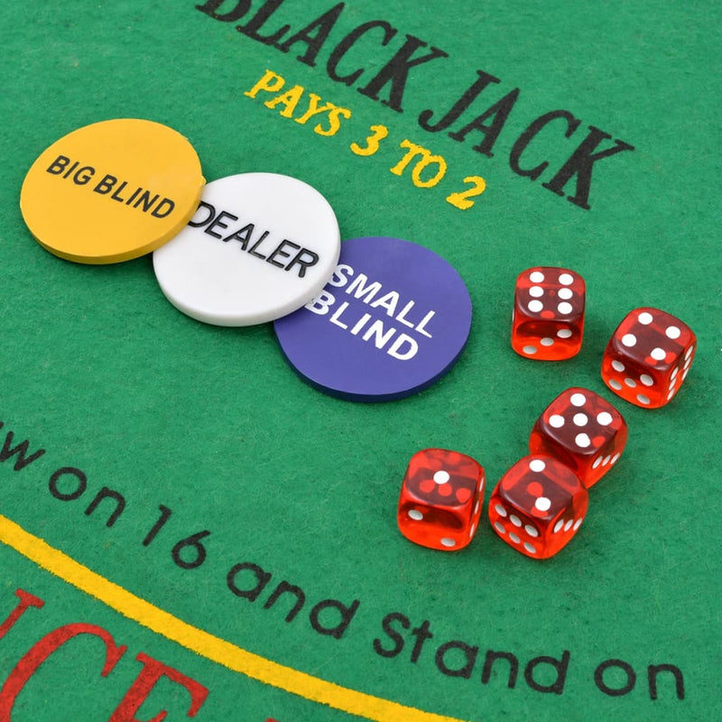 vidaXL Combine Poker/Blackjack Set with 600 Laser Chips Aluminium