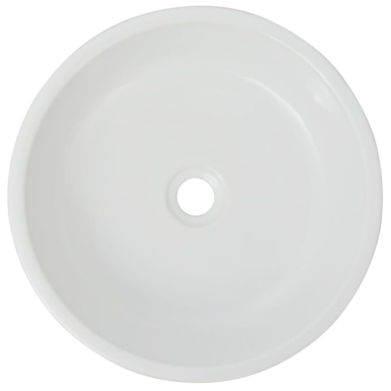 vidaXL Basin Round Ceramic White 42x12 cm
