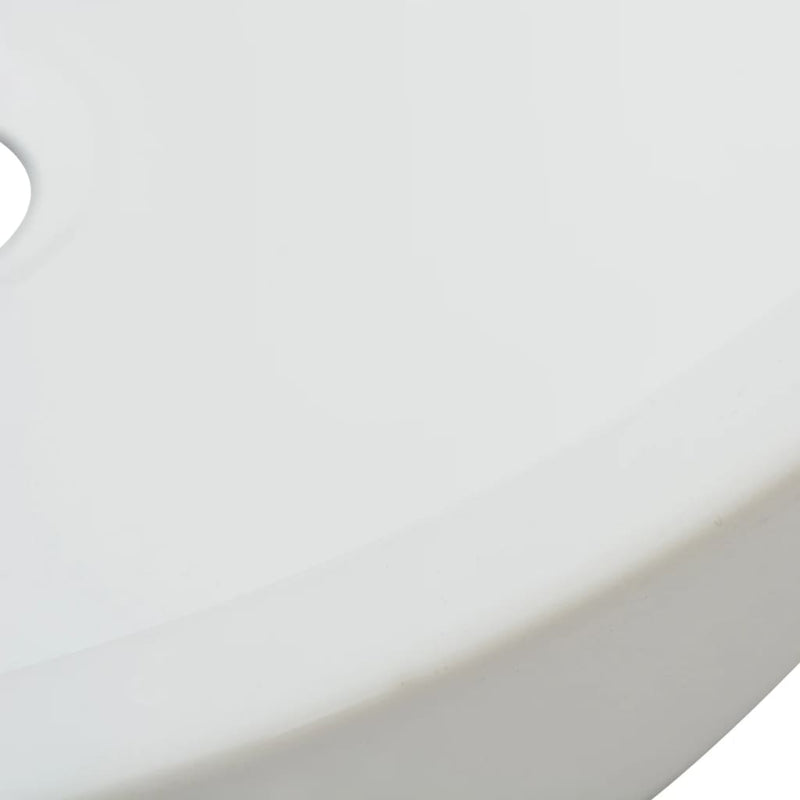 vidaXL Basin Round Ceramic White 42x12 cm