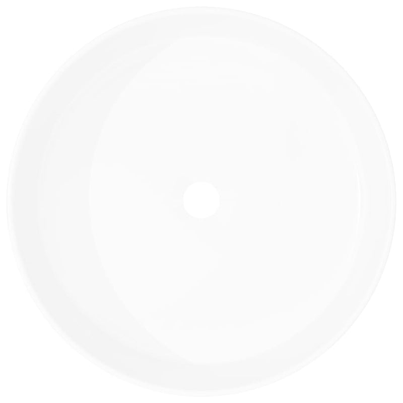 vidaXL Basin Round Ceramic White 40x15 cm
