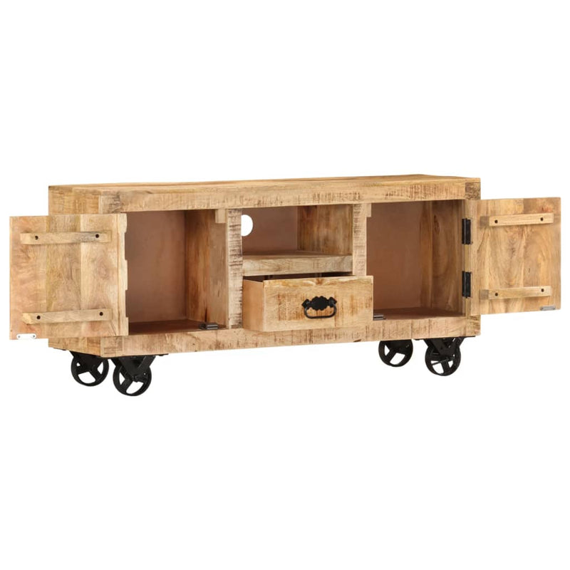 vidaXL TV Cabinet Rough Mango Wood 110x30x50 cm