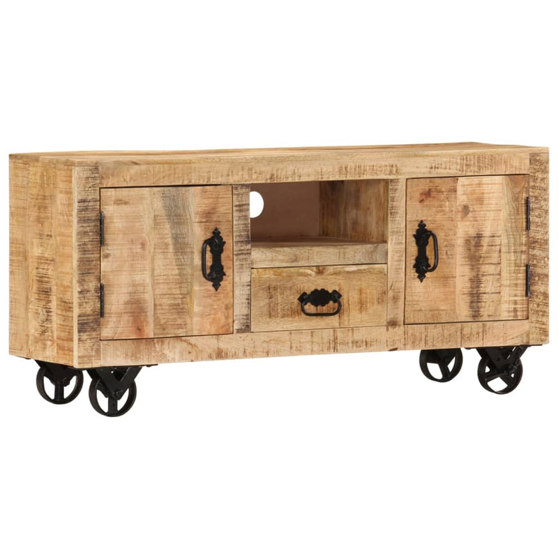 vidaXL TV Cabinet Rough Mango Wood 110x30x50 cm
