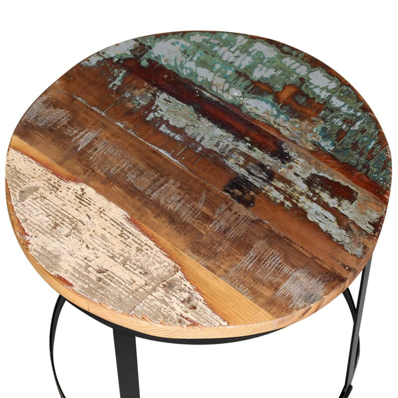 vidaXL Coffee Table Set 2 Pieces Solid Reclaimed Wood Round 40/50cm