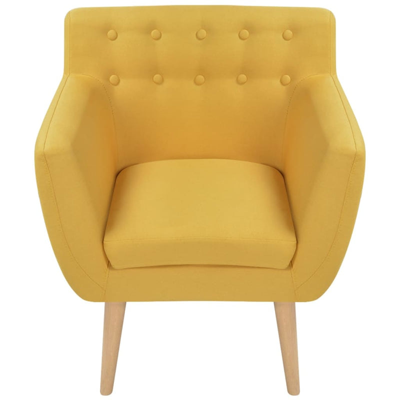 vidaXL Armchair Yellow Fabric