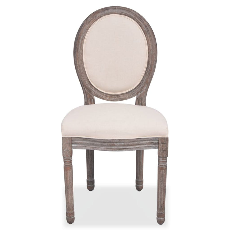 Dining Chairs 4 pcs Cream Fabric