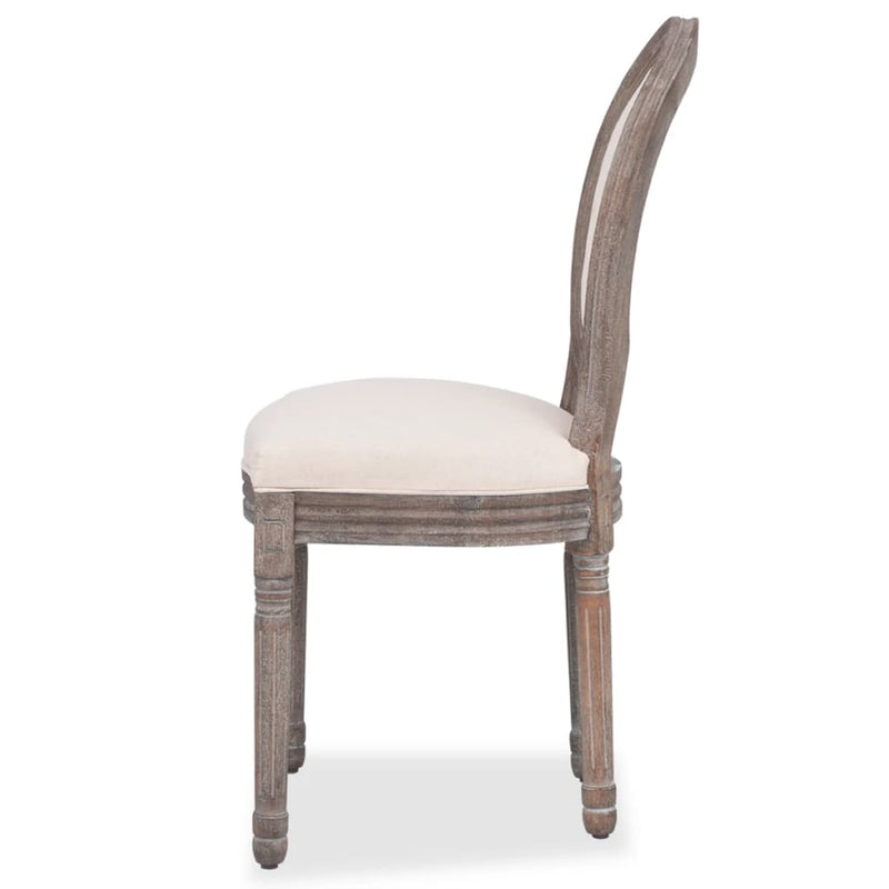 Dining Chairs 4 pcs Cream Fabric