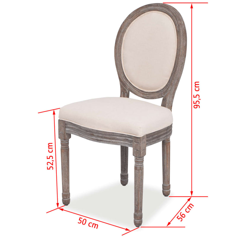 Dining Chairs 4 pcs Cream Fabric