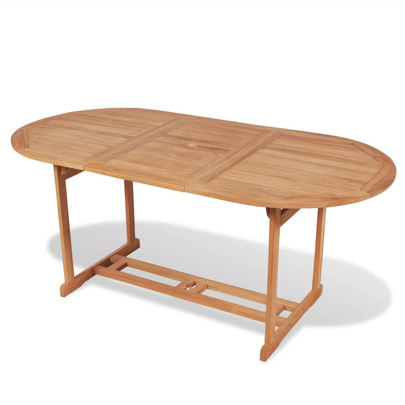 vidaXL 7 Piece Outdoor Dining Set with Folding Chairs Solid Teak Wood