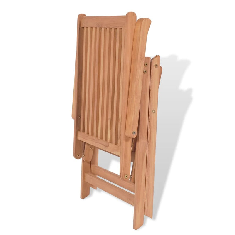 vidaXL 7 Piece Outdoor Dining Set with Folding Chairs Solid Teak Wood