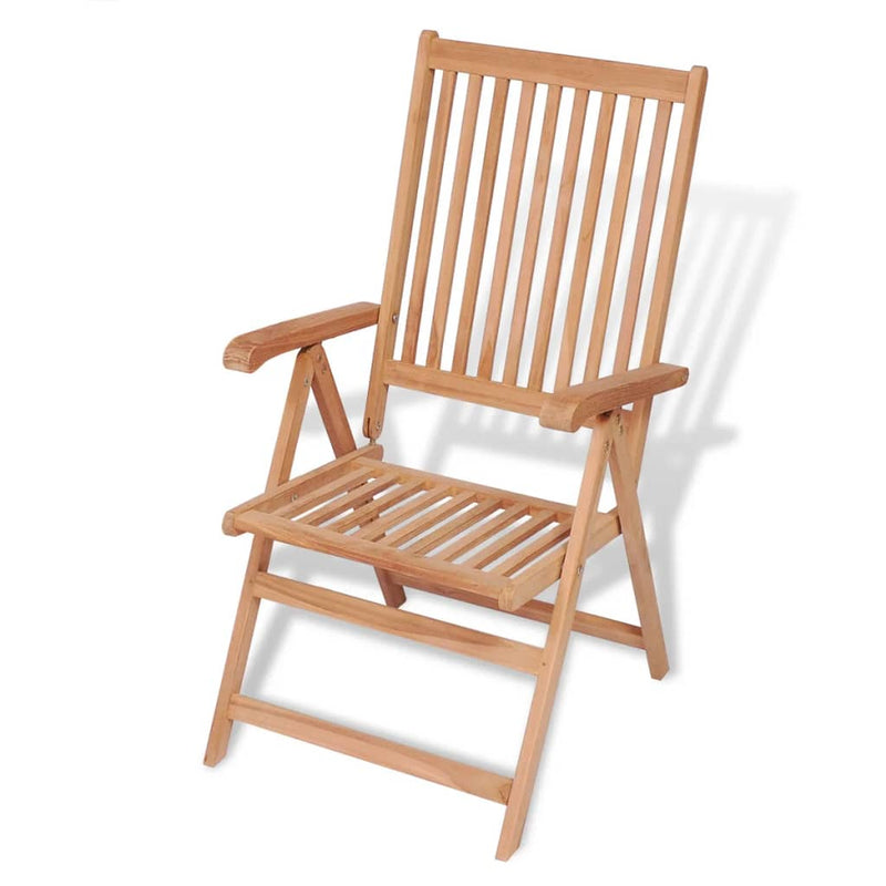 vidaXL 7 Piece Outdoor Dining Set with Folding Chairs Solid Teak Wood