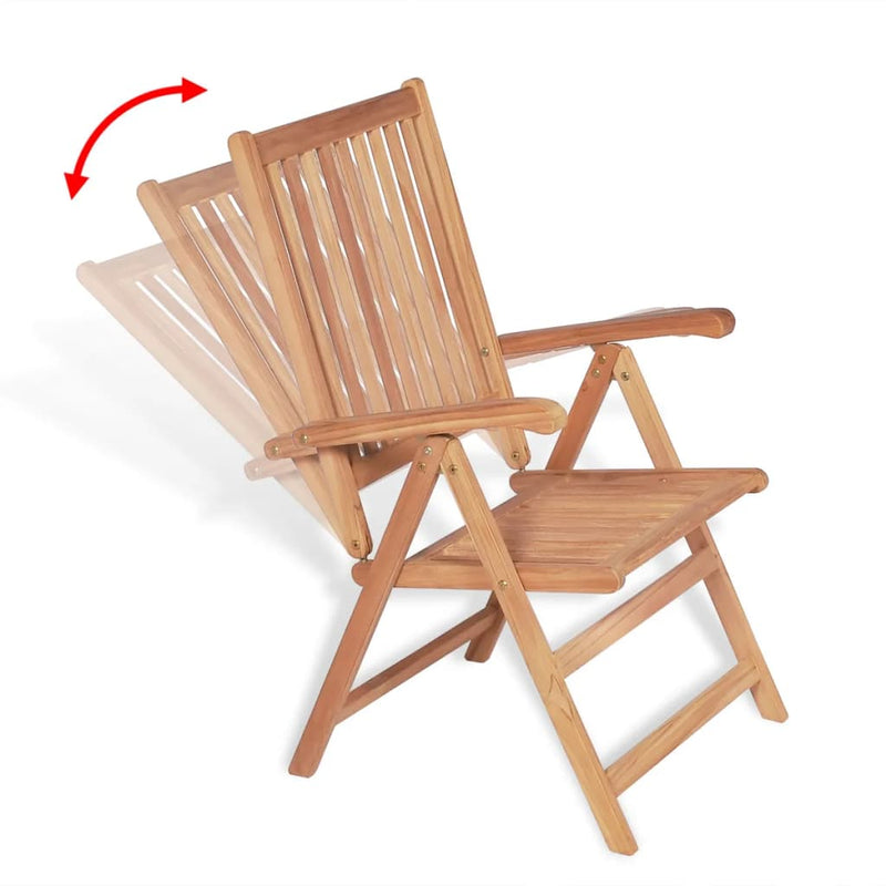 vidaXL 7 Piece Outdoor Dining Set with Folding Chairs Solid Teak Wood