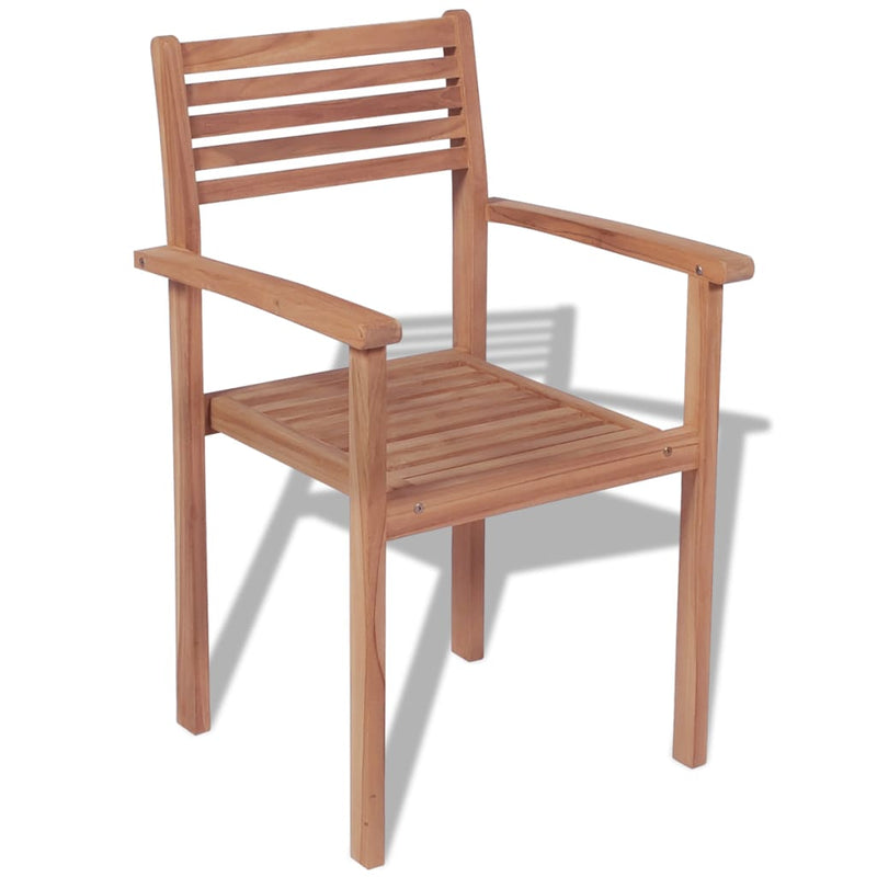 vidaXL Stackable Garden Chairs 4 pcs Solid Teak Wood