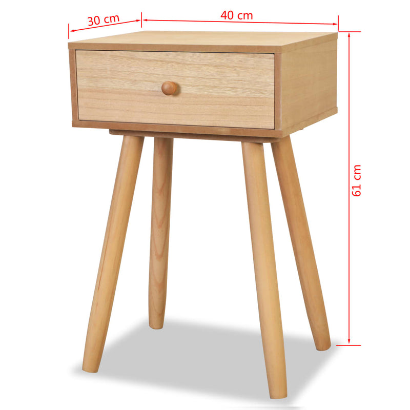 vidaXL Bedside Tables 2 pcs Solid Pinewood 40x30x61 cm Brown