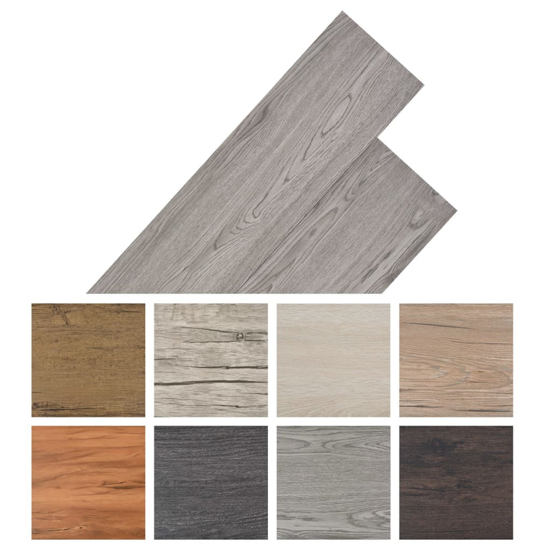 vidaXL Non Self-adhesive PVC Flooring Planks 5.26 m² 2 mm Dark Grey