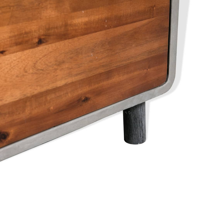 vidaXL Nightstand Concrete Solid Acacia Wood 40x30x50 cm