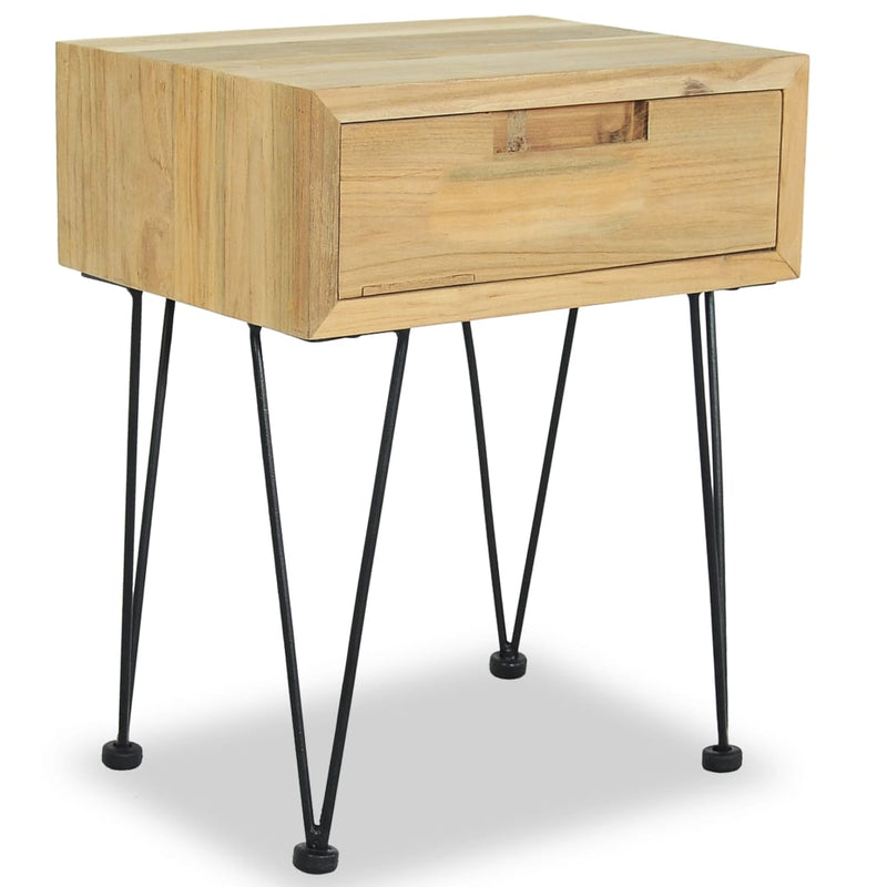 vidaXL Bedside Cabinet 40x30x50 cm Solid Teak