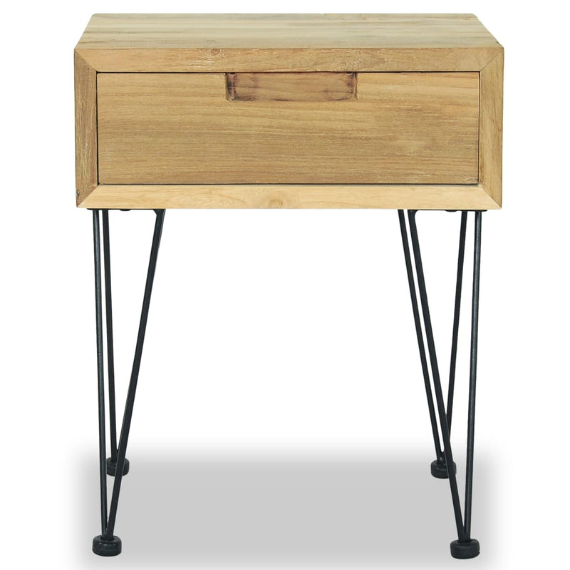 vidaXL Bedside Cabinet 40x30x50 cm Solid Teak
