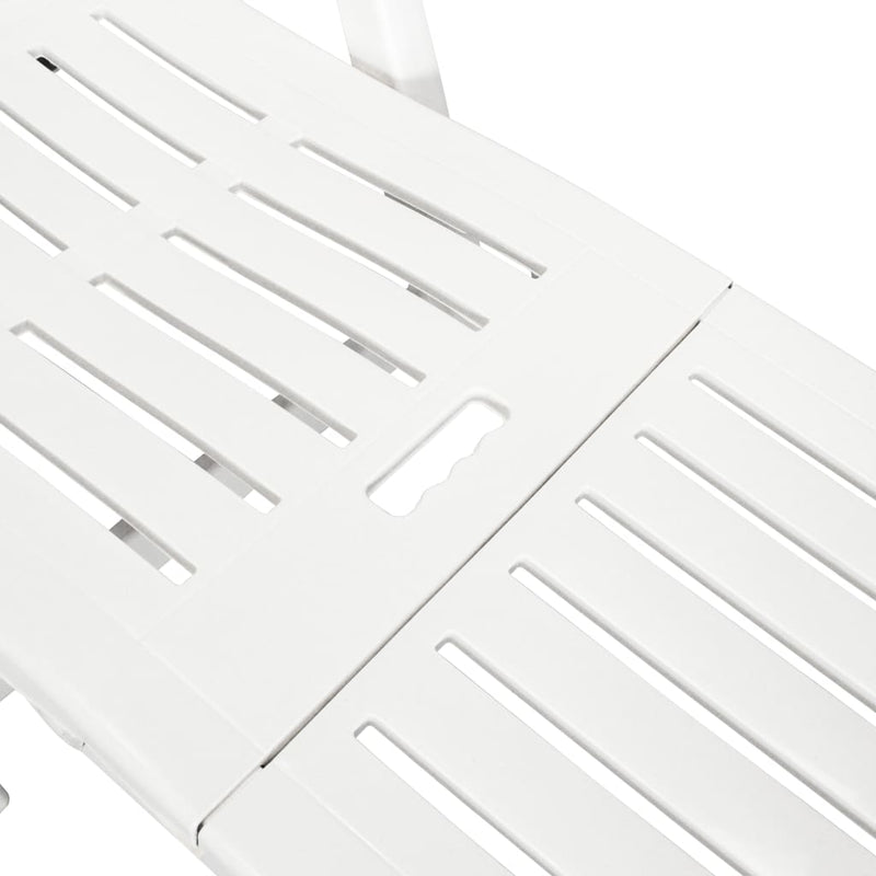 vidaXL Sun Lounger with Footrest Plastic White