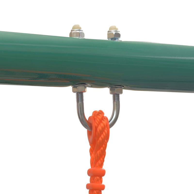 vidaXL Swing Set with Slide and 3 Seats Orange