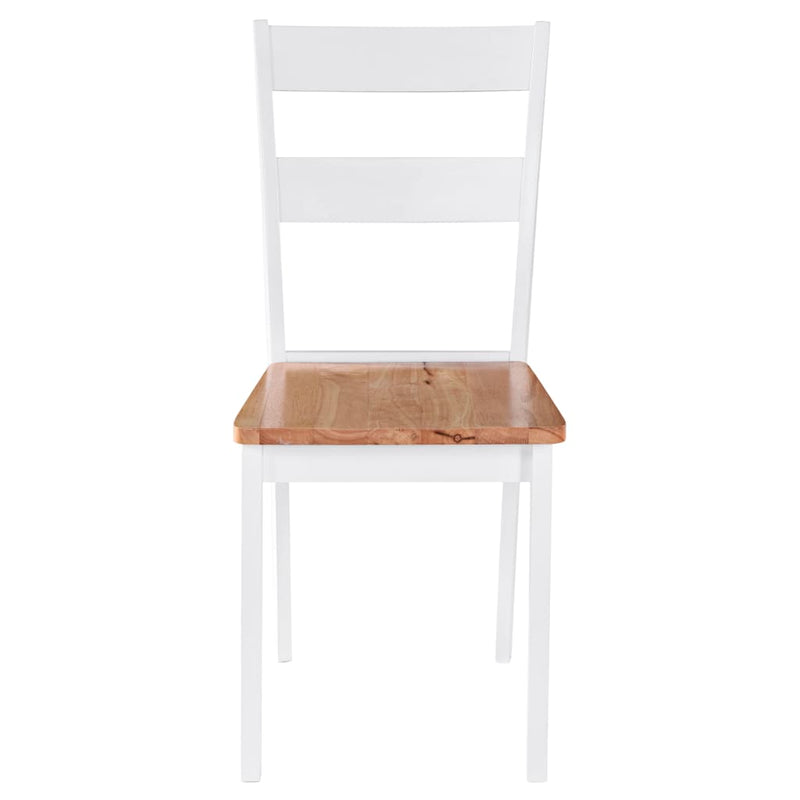 vidaXL Dining Chairs 2 pcs White Solid Rubber Wood