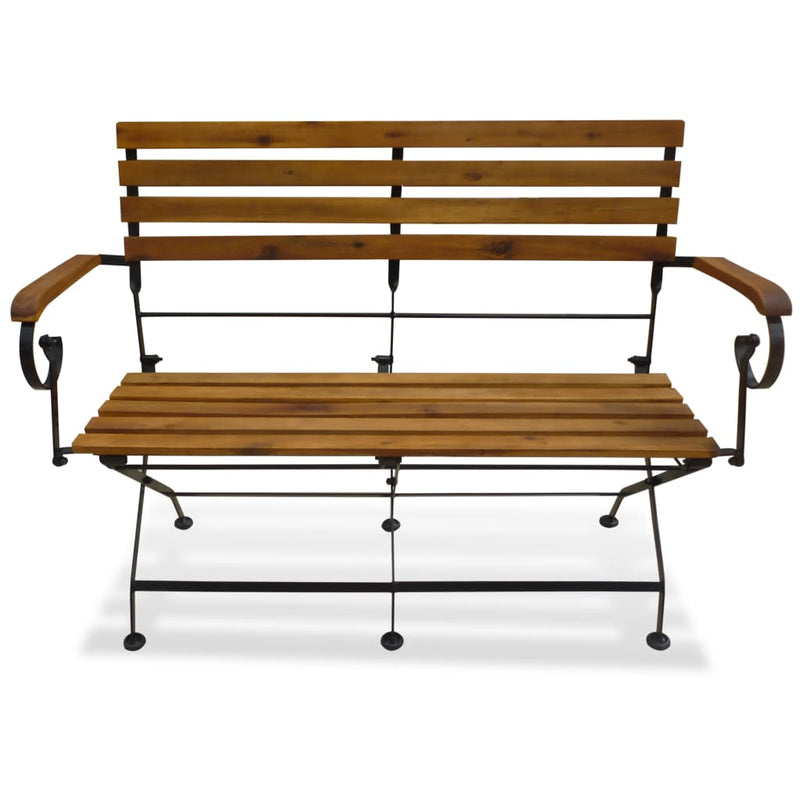 vidaXL Folding Garden Bench 112 cm Solid Acacia Wood